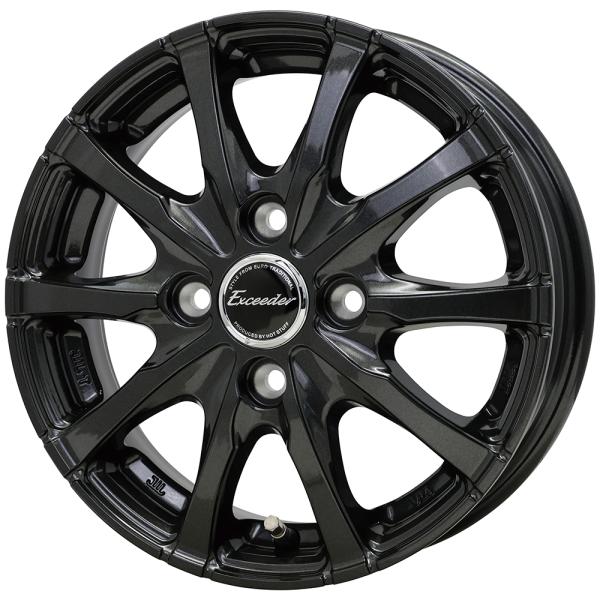 アルミホイール 13インチ 4本セット 軽自動車 13×4.5J +50 100 4H ホットスタッフ エクシーダー E08 グロスガンメタ