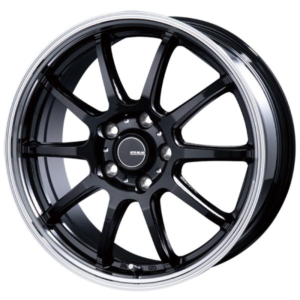 15インチ 6J 5H 100 +40 軽量アルミホイール 4本セット INTER MILANO インフィニティ F10 ブラックリムポリッシュ