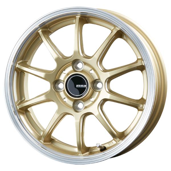 軽量アルミホイール 17インチ 4本セット 17×7J 4穴 100 +42 INTER MILANO INFINITY F10 ゴールドリムポリッシュ