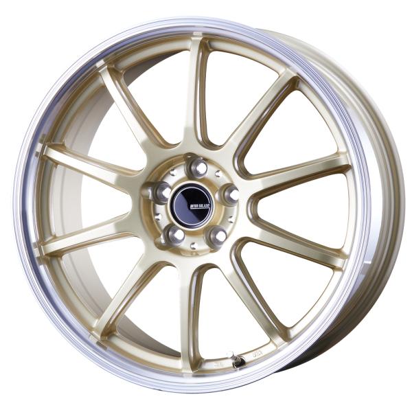 17インチ 7J 5H 100 +45 軽量アルミホイール 4本セット INTER MILANO インフィニティ F10 ゴールドリムポリッシュ