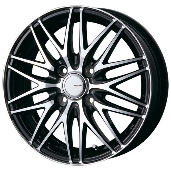 爆買 4本セット 15インチ アルミホイール 15×5.5J 4穴 100 +45 インターミラノ アヴェント MR10 ブラックポリッシュ