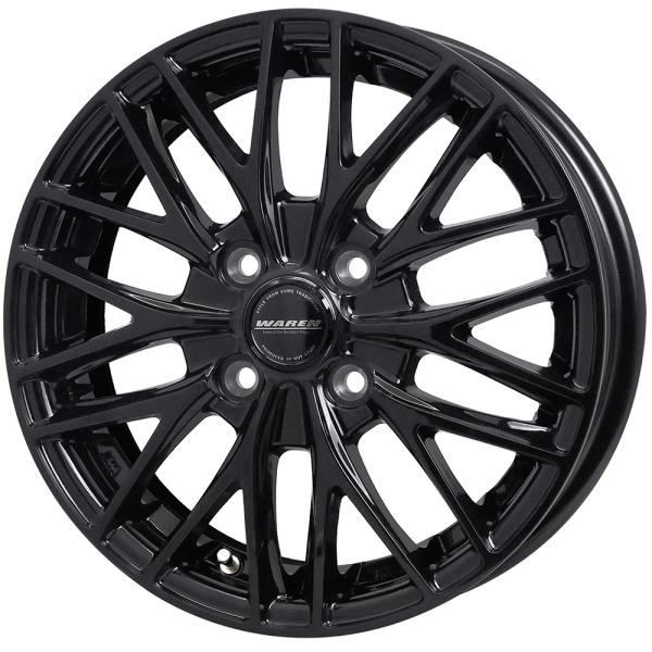 新製品 アルミホイール 15インチ 4本セット 軽自動車 15×4.5J +45 100 4穴 HOT STUFF WAREN W07 メタリックブラック