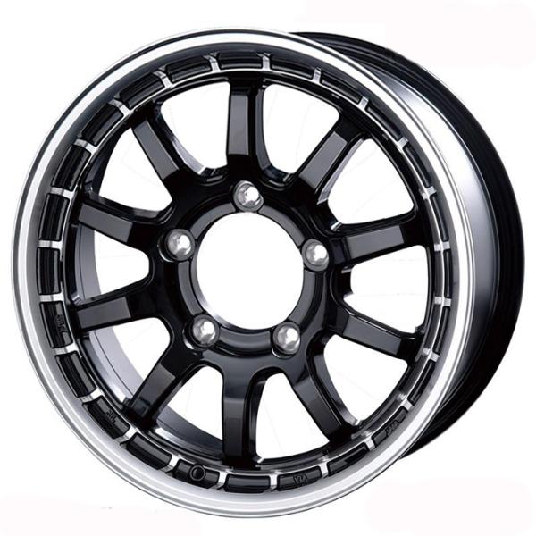 16インチ 5.5J 5H 139.7 +20 ジムニー アルミホイール 4本セット INTER MILANO X-FIELDα ブラックリムポリッシュ