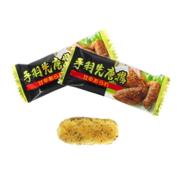 甘口の醤油に黒胡椒とチキンパウダーで本物の手羽先の唐揚げの味を再現しました。