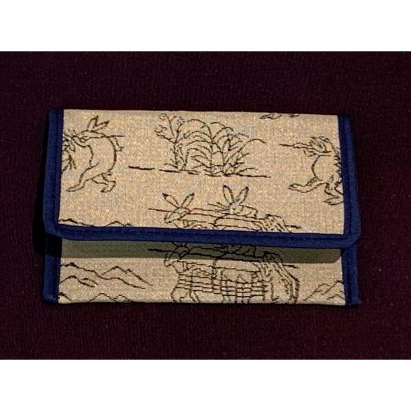 小茶巾入れ　鳥獣戯画　紺