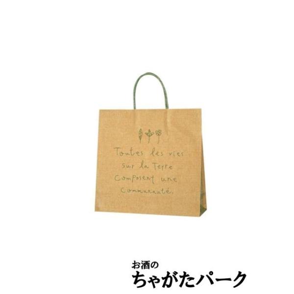 麻袋のようなナチュラルな風合いと、フランス語の手書き文字がおしゃれ。未晒再生紙手提袋（環境にやさしい商品です。）※底ボール紙は付いていません。商品スペック幅320×マチ115×高さ（M）310mm／43g、（L）410mm／52g登録日：2...