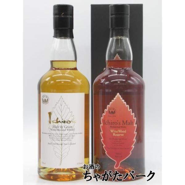 【飲み比べイチロー2本セット】ベンチャーウイスキー イチローズモルト ワールド ブレンデッド ウイスキー (ホワイトラベル/ワインウッドリザーブ) 4