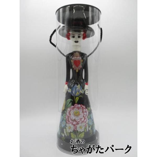 ドーニャ セリア アネホ (ブラック) 装飾ガイコツ陶器ボトル 40度
