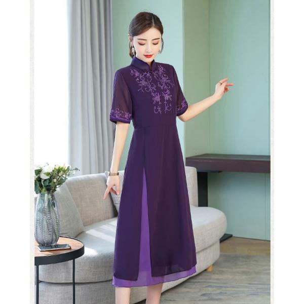 チャイナドレス ワンピース 半袖 チャイナ服 ロングワンピ 普段着 舞台 衣装 民族 中国風 Zl131 Chaiはポイント最大3倍 Buyee 日本代购平台 产品购物网站大全 Buyee一站式代购 Bot Online