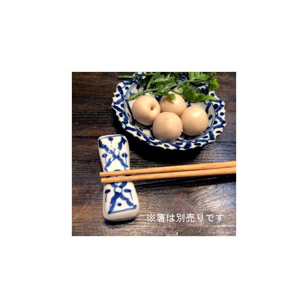 【青白陶器 箸置き 】 青白陶器 青白食器 パイナップル柄 陶器　小鉢 タイ料理 アジアン料理 タイ雑貨