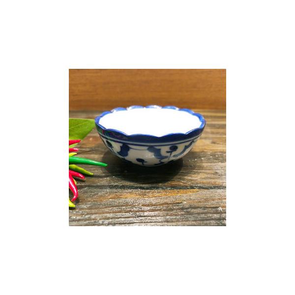 【小鉢丸花 7.5cm】小皿丸 とり皿 薬味皿 青白食器 盛り皿  小皿  タイ料理  アジアン料理  タイ雑貨