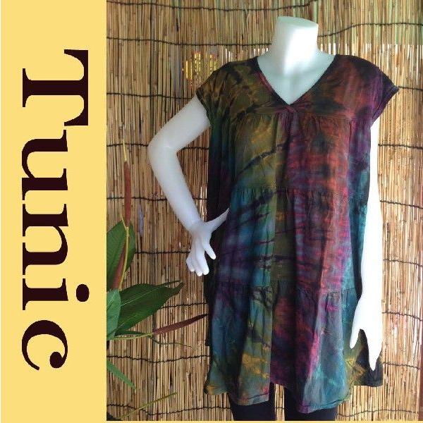 送料込み タイダイ染めワンピース チュニックｃ 青 エンジ系 アジアン タイ雑貨 エスニック Buyee Buyee Japanese Proxy Service Buy From Japan Bot Online