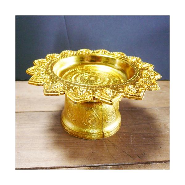 【タイのお供え入れ】 【飾り皿・ゴールド】 【小サイズ14cm】 マーライ/飾り置き 果物・お供え皿 カトラリー タイ雑貨