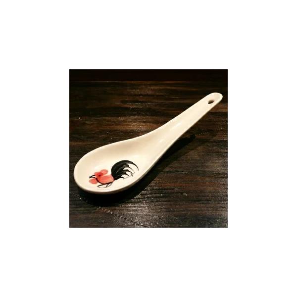 【にわとり食器 れんげ】 にわとり柄食器・タイ北部・ランパーン食器・タイ料理・タイ雑貨