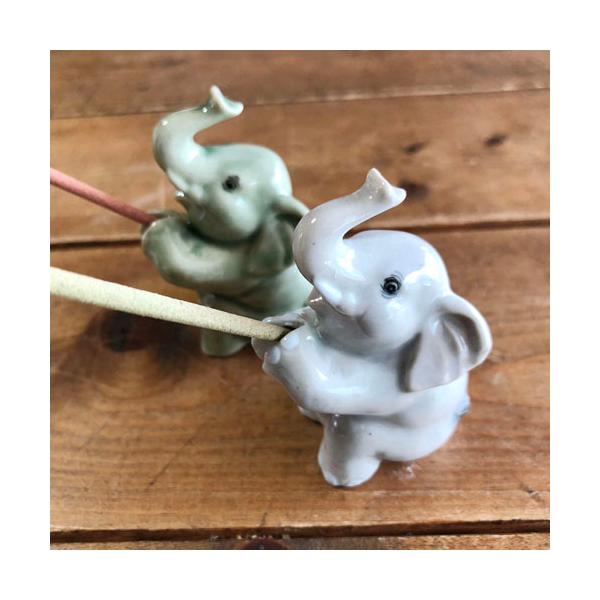 【香炉・お香たて】座り象・２色展開・タイ雑貨・ステイックタイプ専用・お香・アロマ・芳香・タイ雑貨・タイ・花