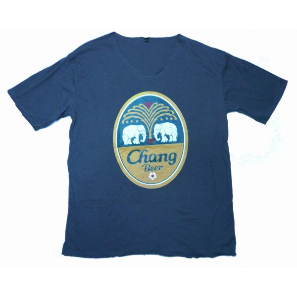 【Tシャツ（襟カットソータイプ）サイズXL チャンビール・グレー（NO＝C）】ユニセックス　チャーンビール　大き目　ゆったり　アジアン　ファッション