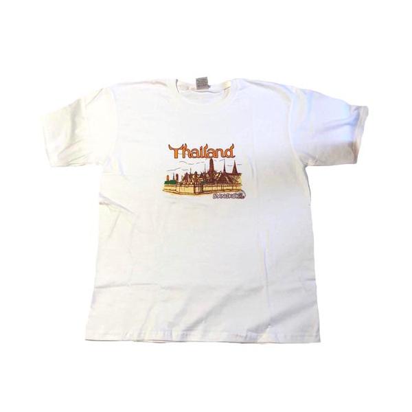 【Tシャツ（襟ノーマルタイプ）寺院　サイズ2種　】ユニセックス　シンハービール　大き目　ゆったり　アジアン　ファッション
