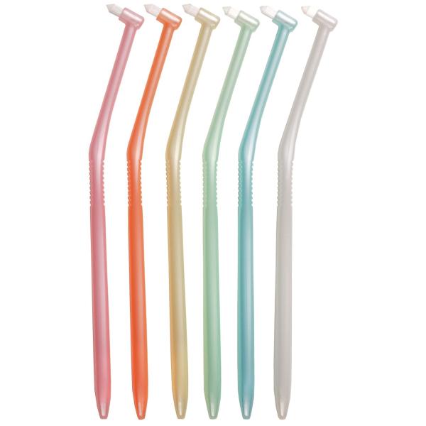 他サイト： L ＡＰＩＳ：ラピス ワンタフトブラシ やわらかめ 歯科専用 日本製 部分磨き 歯間 スウェーデン式 アソート6本 キャップ付1個 LA-001Sの商品画像