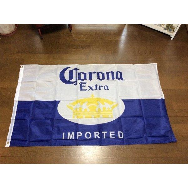 Corona Extraのフラッグです。ガレージやお部屋の壁などにいかがでしょうか。サイズ：約150×90Cm