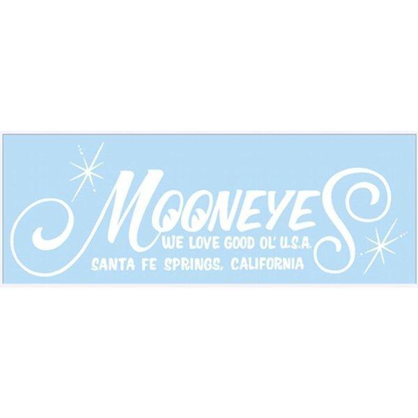 ムーンアイズ　MOONEYES Logo抜き ステッカー(ホワイト) 人気 ステッカー シール 車 バイク アメリカン雑貨 アメ雑