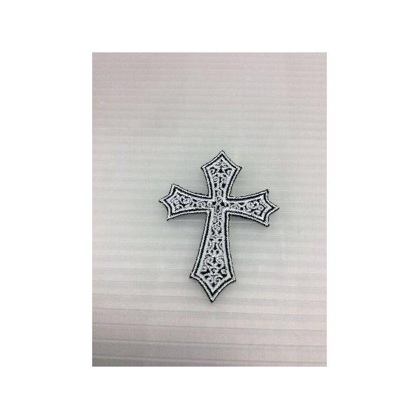 アメリカンな小型刺繍ワッペン（AJ）（クロス）アイロンワッペン　刺繍、エンブレム、大人気、オシャレ