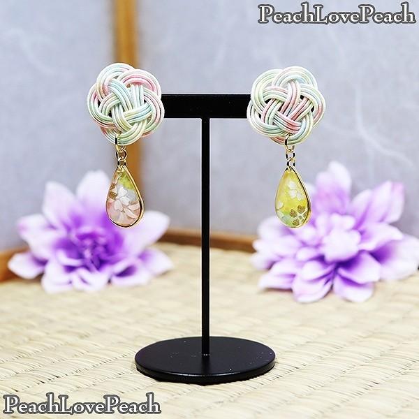 水引と雫のゆらゆらピアス Peachlovepeach Handmade ハンドメイド 手作り 着物 浴衣 和装小物 和柄 和風 Buyee Buyee บร การต วกลางจากญ ป น ซ อจากประเทศญ ป น
