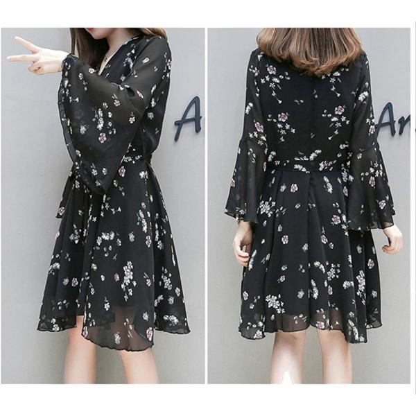 長袖 Aラインシースルーワンピース 花柄 ミニ丈 ブラック Ll 3l 4l 5l 大きいサイズ 5l Apaproduction Fr