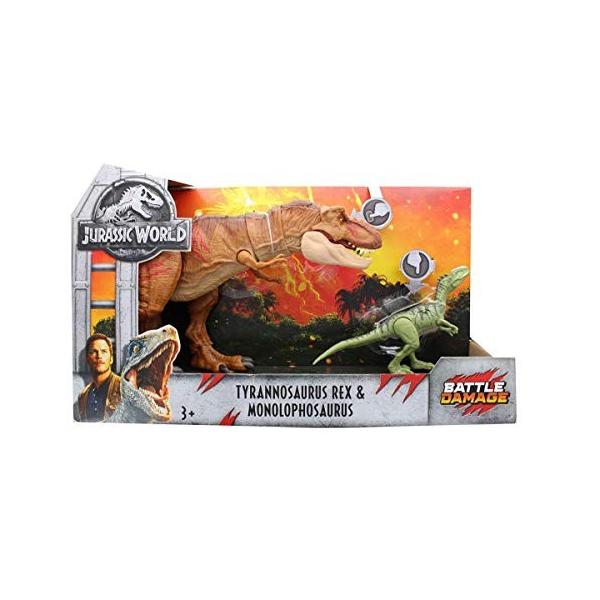 ジュラシック ワールド 炎の王国 18 バトルダメージ アクションフィギュア 2パック ティラノサウルス レックス Vs モノロフォ Www Surbhipansari Com
