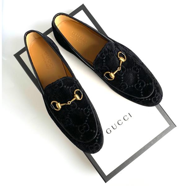 グッチ GUCCI ローファー シューズ 靴 ブラック GG マトラッセ レザー