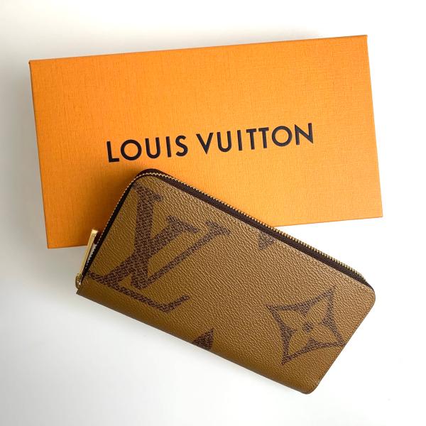 ルイヴィトン LOUIS VUITTON 財布 長財布 ラウンドファスナー ブラウン ゴールド モノグラム ジャイアント キャンバス レザー