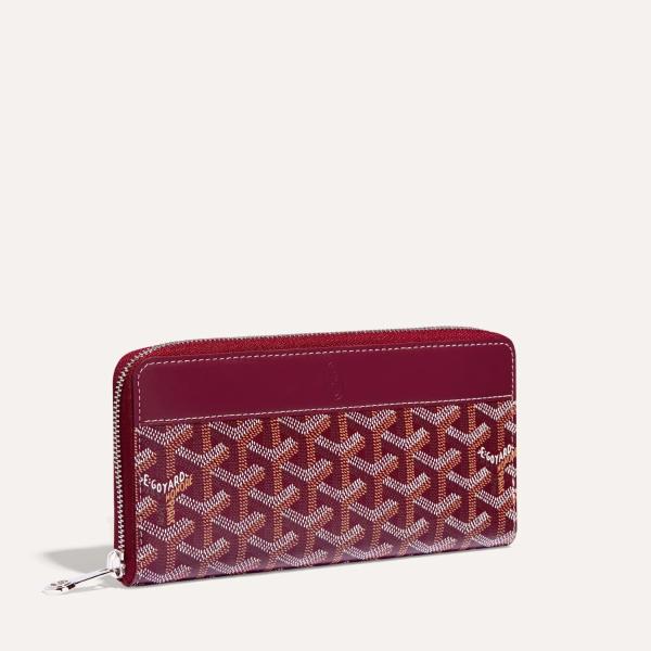 ト送料込 ゴヤール GOYARD 財布 長財布 二つ折り ボルドー レザー