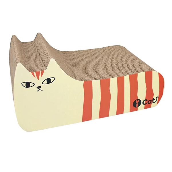 メーカー：ゼフィール 猫用品　ｉＣａｔ　猫型　ネコ型インテリアつめとぎ　しまネコ　オレンジ　ブラウン　猫　爪とぎ　猫用爪とぎ　猫用爪みがき　段ボール　ダンボール　20131122　OJIR　お徳用　icat_tsumetogi　インスタ映え...