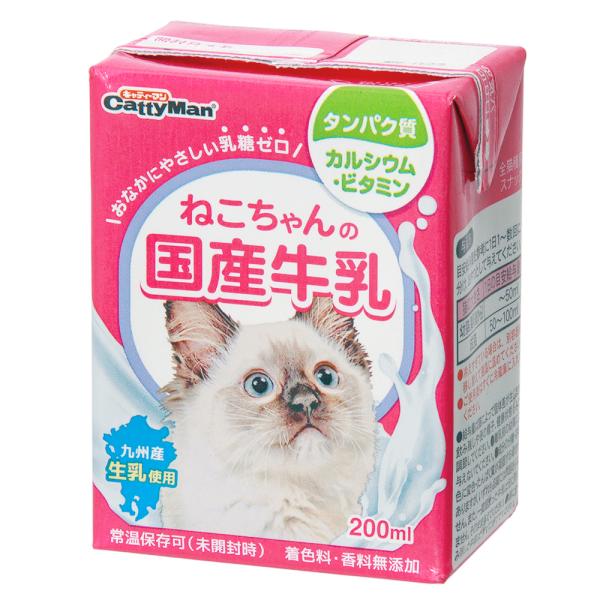 キャティーマン　ねこちゃんの国産牛乳　２００ｍｌ×２４個　離乳後〜成猫・高齢猫用　猫　ミルク