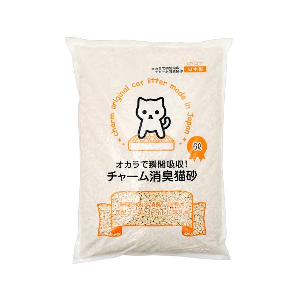 メーカー：チャーム 猫用品　猫砂　ネコ砂　猫トイレ　ネコトイレ　おから　箱売り　チャーム　チャームオリジナル　オカラで瞬間吸収　チャーム消臭猫砂　７Ｌ　国産　20121120　charmokaranekosuna　charmokarasun...
