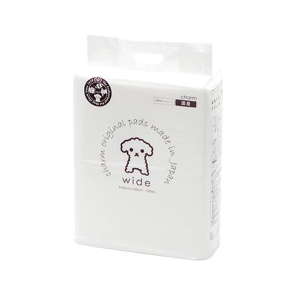 メーカー：チャーム 犬用品　ペットシーツ　ペットシート　ワイド　チャームオリジナル　wide　charmpetpads　国産　20120327　MI　薄型　１００枚　outlet_logi　《素》　《内》