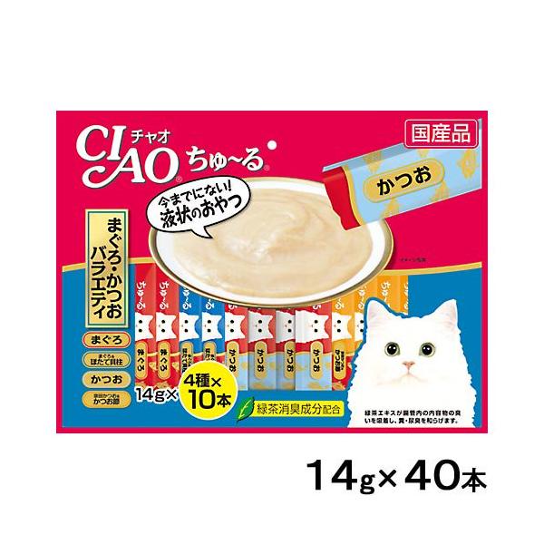 他サイト： いなば　ＣＩＡＯ　チャオ　ちゅ〜る　４０本　まぐろ・かつおバラエティ　１４ｇ×４０本　ちゅーる　チュール　猫の商品画像