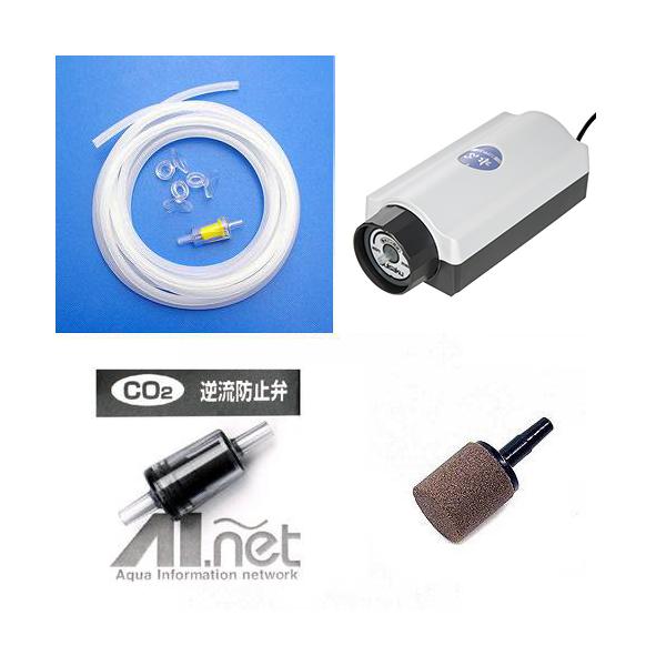 ibuki_airpomp　アクアリウム用品　アクア用品　エアレーション　エアレーションセット　ＳＳＰＰ―２Ｓ＋逆止弁＋キスゴム×３＋チューブ３ｍ＋いぶき　丸１８φ　水作いぶきセット　器具　吸盤　無印キスゴム　jpj2209airset　y...