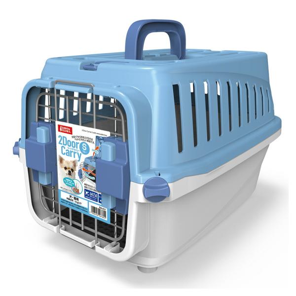 メーカー：マルカン dog_carrycage　neko_carrycage　マルカン　２ドアキャリーＳ　ブルー　4906456567851　20190304　ＧＢＮＭ　犬用品　猫用品　犬　猫　おでかけ　キャリー　お出掛け　青　トラベル　o...