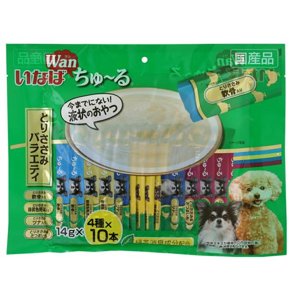 他サイト： いなば　ちゅ〜る　とりささみバラエティ　１４ｇ×４０本入り　ちゅーる　チュールの商品画像