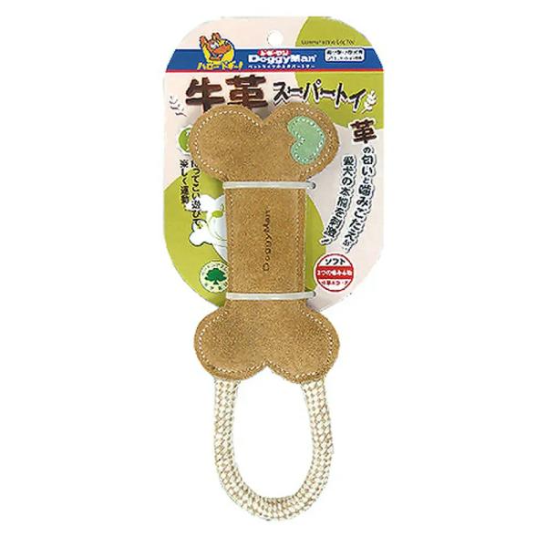 メーカー：ドギーマン _dog　犬用品　ドッグ　おもちゃ　ボーン　投げる　取る　噛む　引っ張る　牛革　におい　刺激　ドギーマンハヤシ　スーパートイ　噛みごたえ　ロープ　ハロードギー　超小型犬　小型犬　コミュニケーション玩具　SOSU　201...