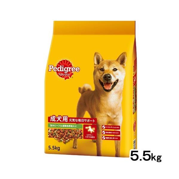 他サイト： ドッグフード　ペディグリー　成犬用　旨みビーフ＆緑黄色野菜入り　５．５ｋｇ　お一人様４点限りの商品画像