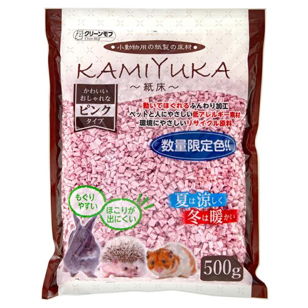 メーカー：シーズイシハラ ハムスター　床材　シーズイシハラ　クリーンモフ　小動物用床材　ＫＡＭＩＹＵＫＡ　ピンク　５００ｇ　4990968216260　20210414　nszk　y21m04　小動物　小動物用品　敷材　紙製　ふんわり　ほぐ...