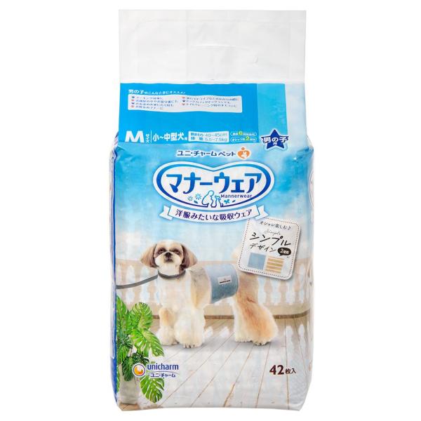 メーカー：ユニチャーム frditem_hidden　ユニチャーム　マナーウェア　男の子用　Ｍサイズ　迷彩・デニム　４２枚　小〜中型犬用　4520699670941　犬用品　紙おむつ　マナーパッド　犬　小型犬　中型犬　トイレ用品　トイレタリ...