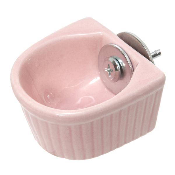 メーカー：fuu ｆｕｕ　陶器　固定できる小動物のエサ入れ　小　4573298440286　20210629　ｙ21ｍ06　mikari　ピンク　小動物　デグー　チンチラ　リス　モモンガ　容器　エサ入れ　餌入れ　フィーダー　固定式　ウサギ　...