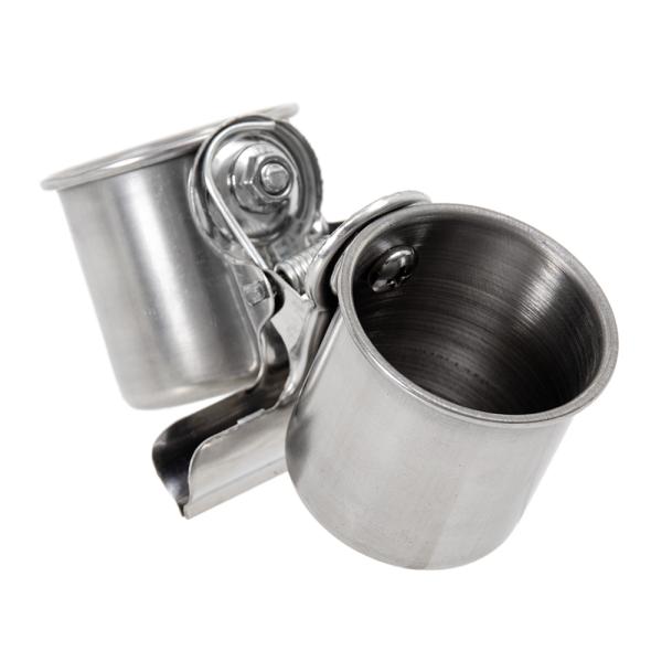 メーカー：fuu ｆｕｕ　鳥のエサ入れ　２カップクリップ　ＳＳ　4573298441948　20210818　ＧＢＮＭ　y21m08　鳥　エサ入れ　餌入れ　餌　カップ　固定式　クリップ式　ＳＥＥＤ　固定　止まり木　ステンレス　アルミ