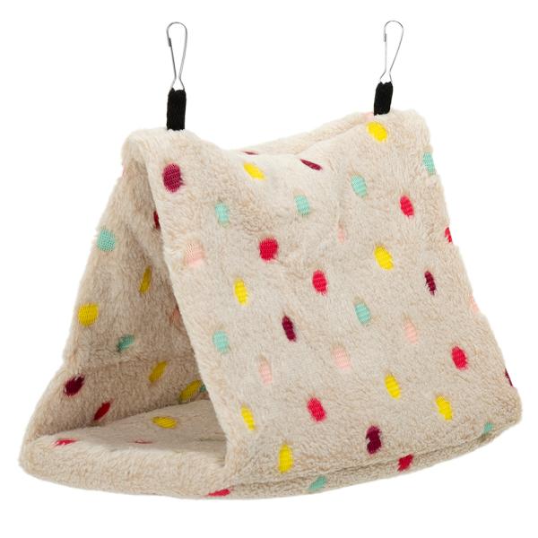 メーカー：fuu ｆｕｕ　鳥・小動物用　三角テント　Ｍ　ドットベージュ　4573298441313　20210816　ｙ21ｍ08　mikari　鳥　小動物　鳥用品　小動物用品　ハムスター　デグー　チンチラ　小鳥　インコ　ハンモック　ハウス...