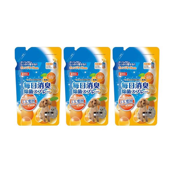 マルカン　毎日消臭除菌スプレー　詰め替え用　５００ｍｌ×３個