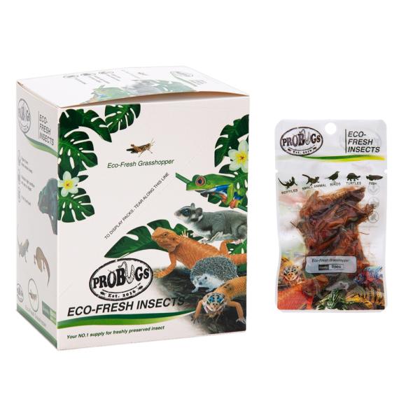 メーカー：(株)リーフ Leaf Corp hwlist　naisyoku_syukei　ＰＲＯＢＵＧＳ　ＥＣＯ-ＦＲＥＳＨ　mv_pbgs　ＩＮＳＥＣＴ　ＧＲＡＳＳＨＯＰＰＥＲ　グラスホッパー　バッタ　イナゴ　保鮮虫　真空生昆虫　プロバグ...