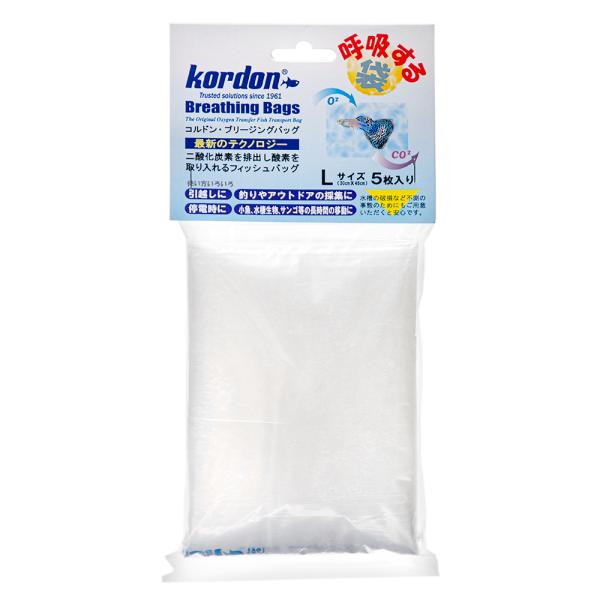 メーカー：コルドン アクアリウム用品　コルドン　ブリージングバッグ　L　5枚　呼吸する袋　最新テクノロジー　フィッシュバッグ　魚の引っ越し　釣り　アウトドアの採集　停電時　小魚　水棲生物　サンゴ等　長時間の移動　安全　ナプコリミテッド　Ko...