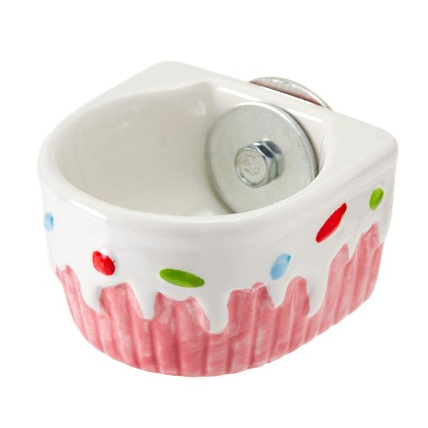 メーカー：fuu ｆｕｕ　金具付きエサ入れ　スイーツ　ピンク　4573298442587　20220216　ｙ22ｍ02　ytks　小動物用品　小動物用　小動物　チンチラ　デグー　ハムスター　ウサギ　モモンガ　小鳥　食器　器　陶器　エサ入れ...